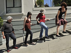 Steps in the sidewalk